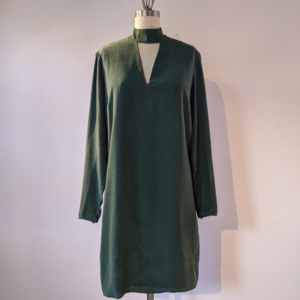 BALDWIN Green Silk Dress